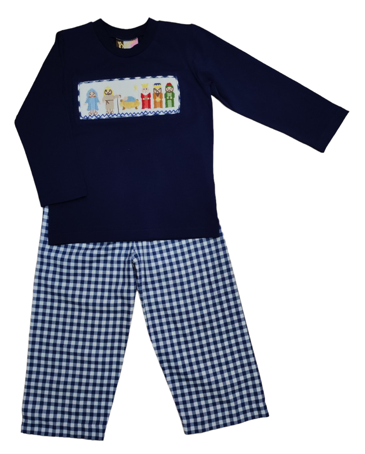 Nativity Smocked Boys Pant Set
