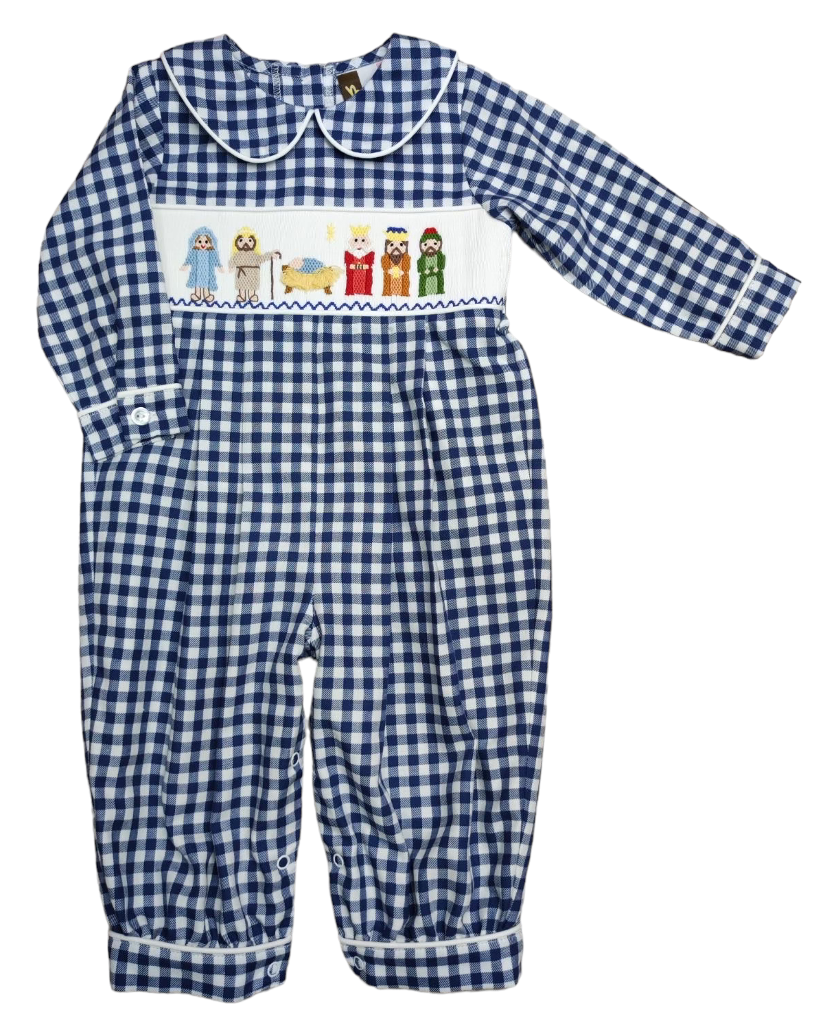 Nativity Smocked Boy Bubble Longall