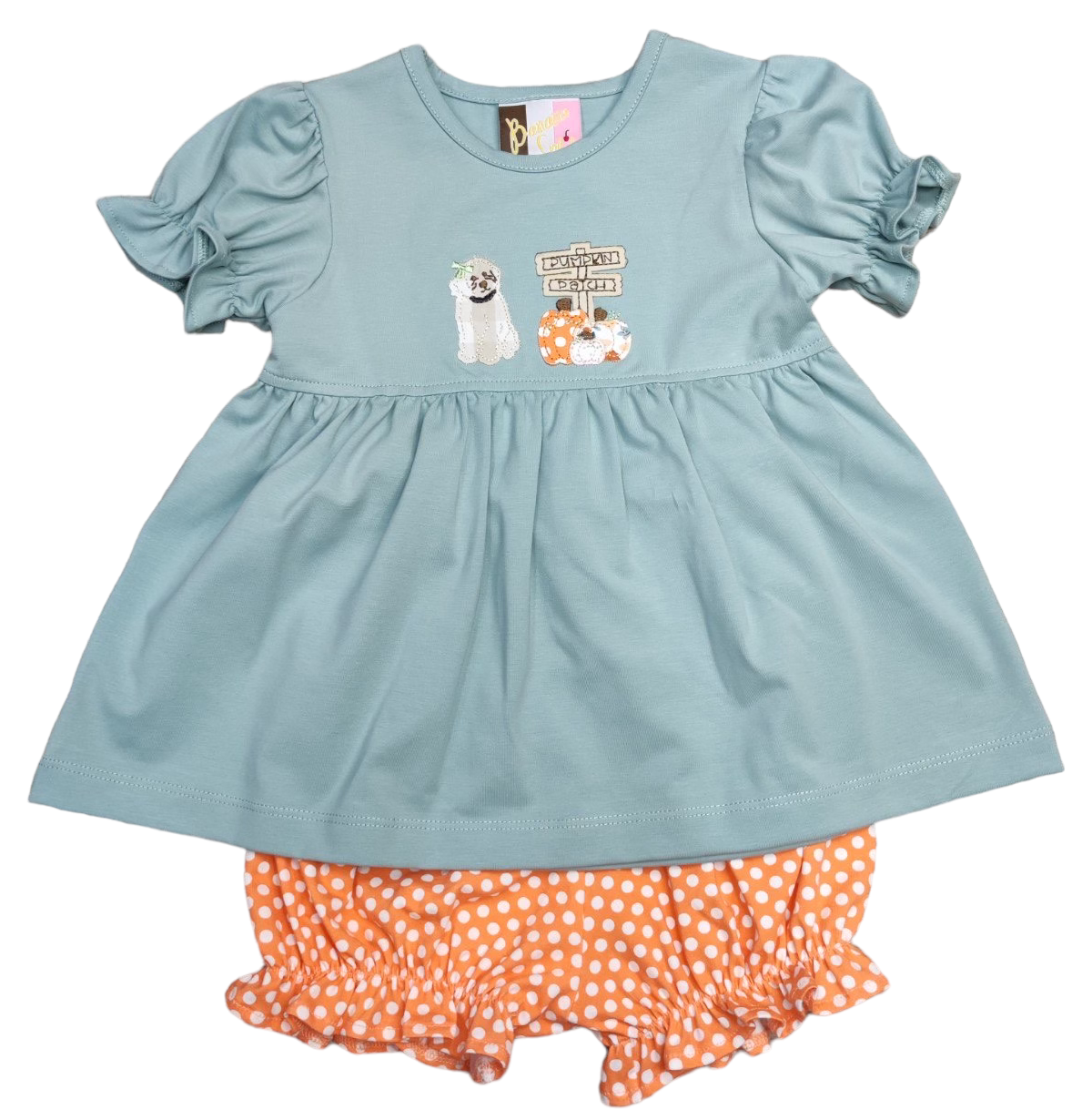 Pumpkin Patch Applique Bloomer Set – Fall Baby Girl Outfit