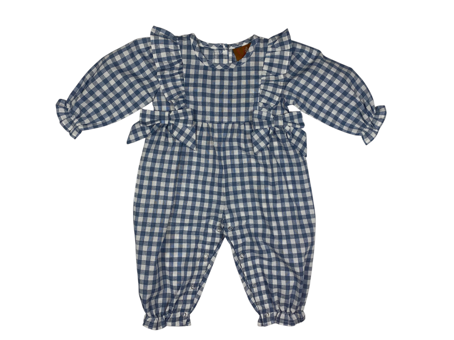 Evelyn Romper – Blue Gingham