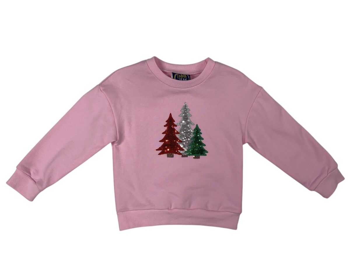 Sparkly Christmas Tree Sweatshirt – Girls Holiday Top