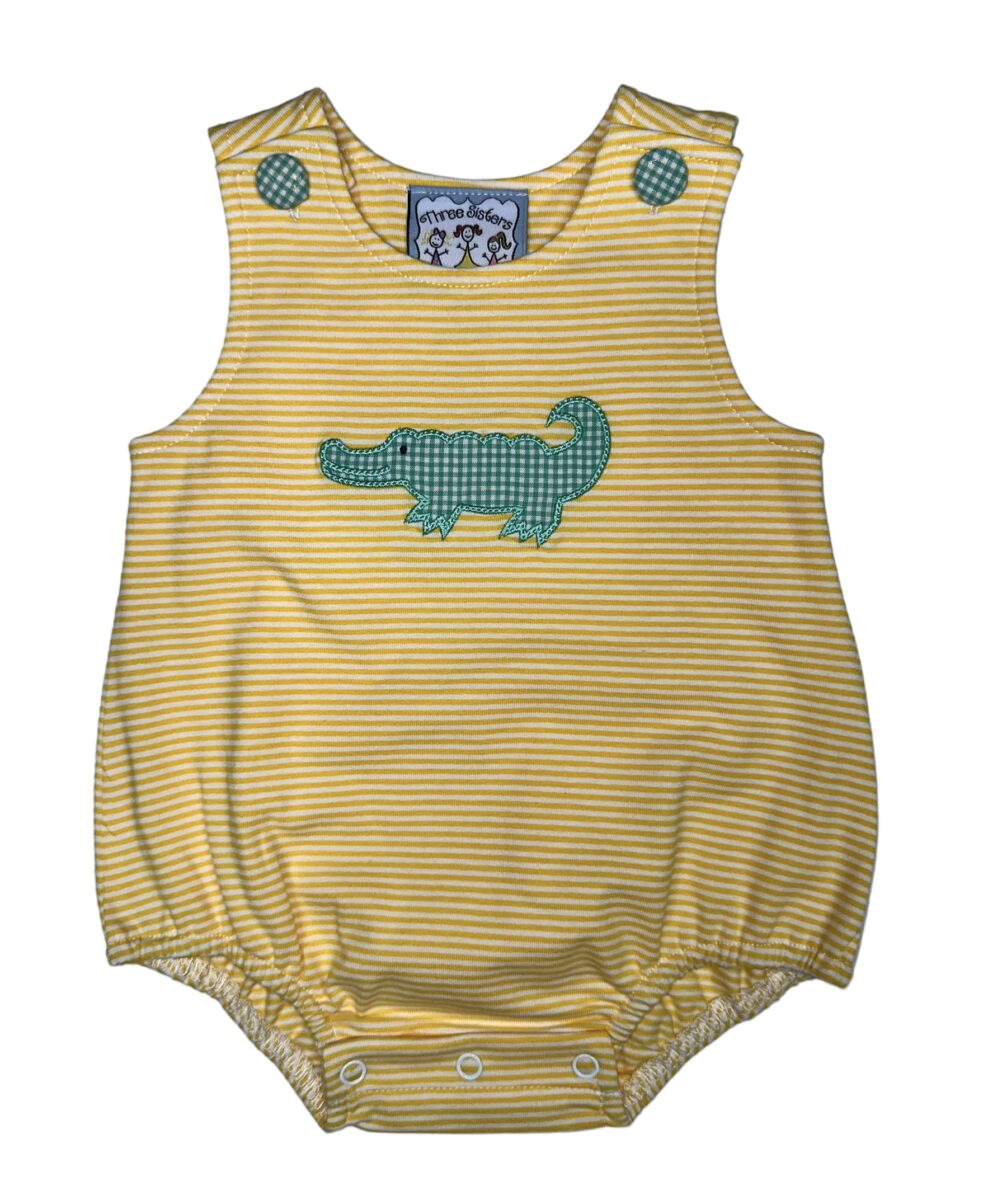 Boy Alligator Applique Bubble