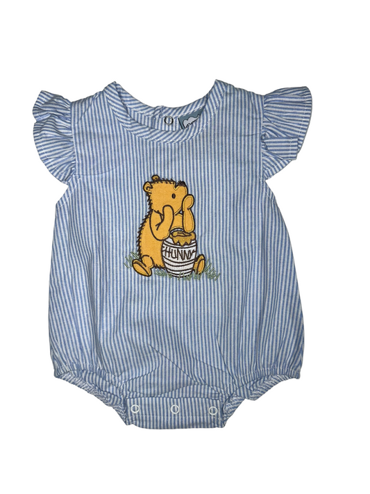 Girl Hunny Bear Applique Bubble