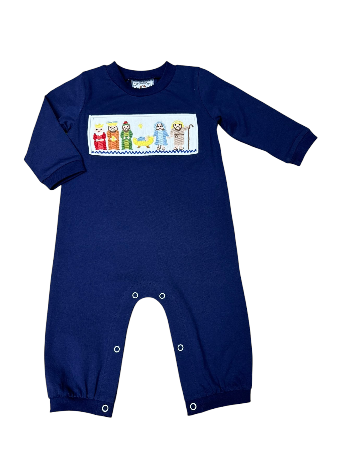Nativity Smocked Boys Romper