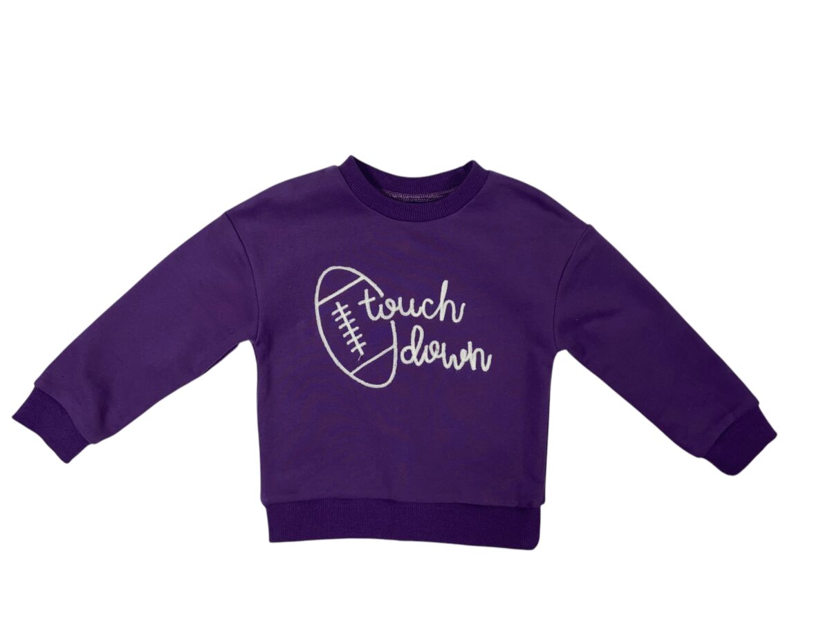 Touchdown Sweatshirt – Purple | Kids Game Day Top – The