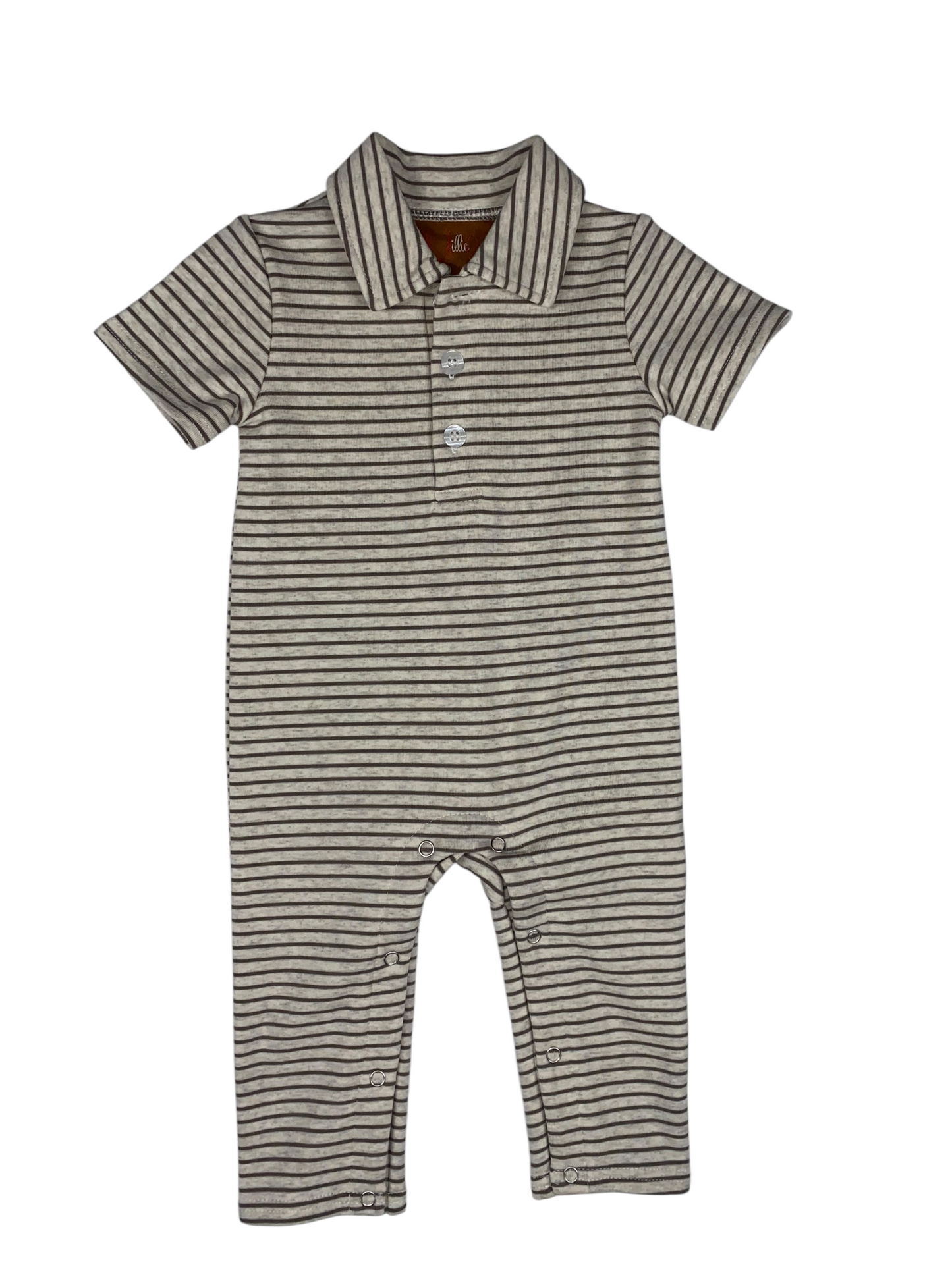 Dylan Romper – Brown Stripe Baby Boy Outfit