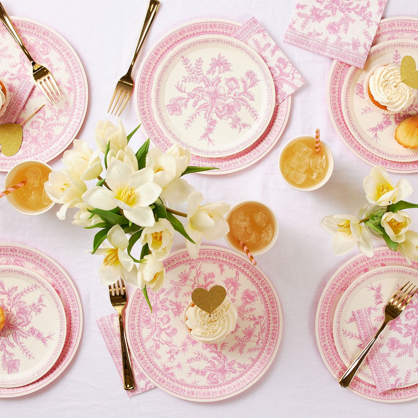 Pink Toile Cocktail Napkins (25 per pack)