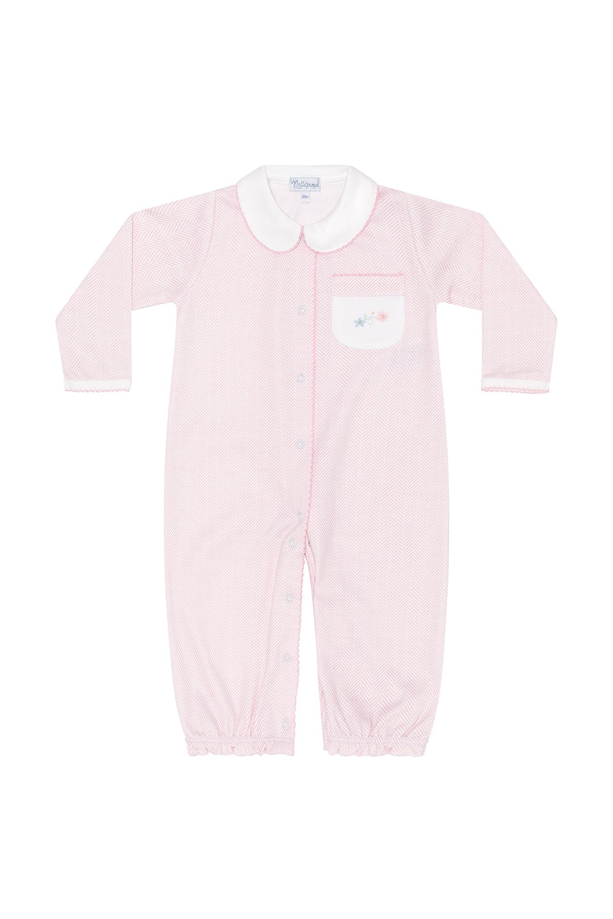 Pink Herringbone Embroidered Converter Gown