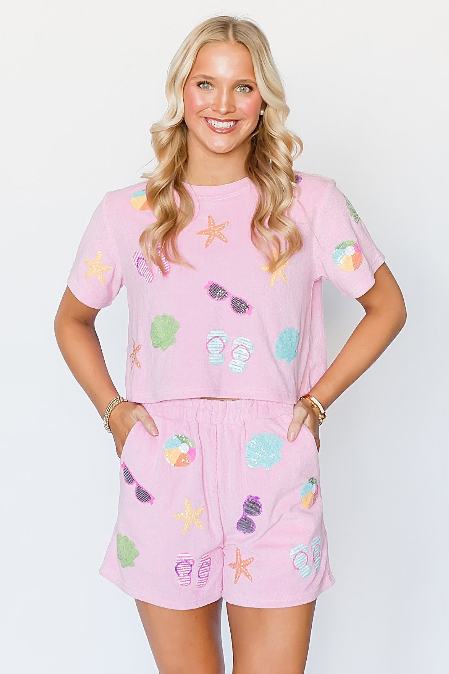 Pink Beach Terry Cloth Adult Top