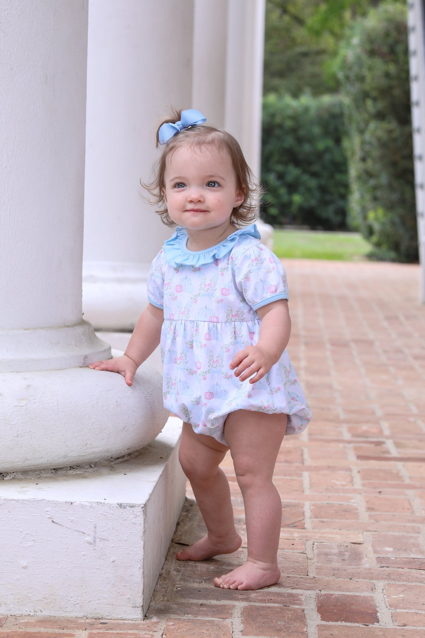 Pumpkin Floral Bubble – Baby Girl Fall Outfit