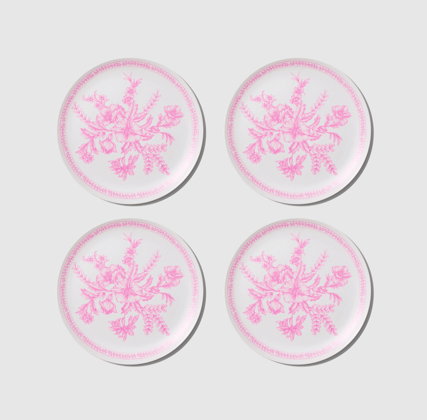 Bamboo Pink Toile Small Plates (Pack of 4)