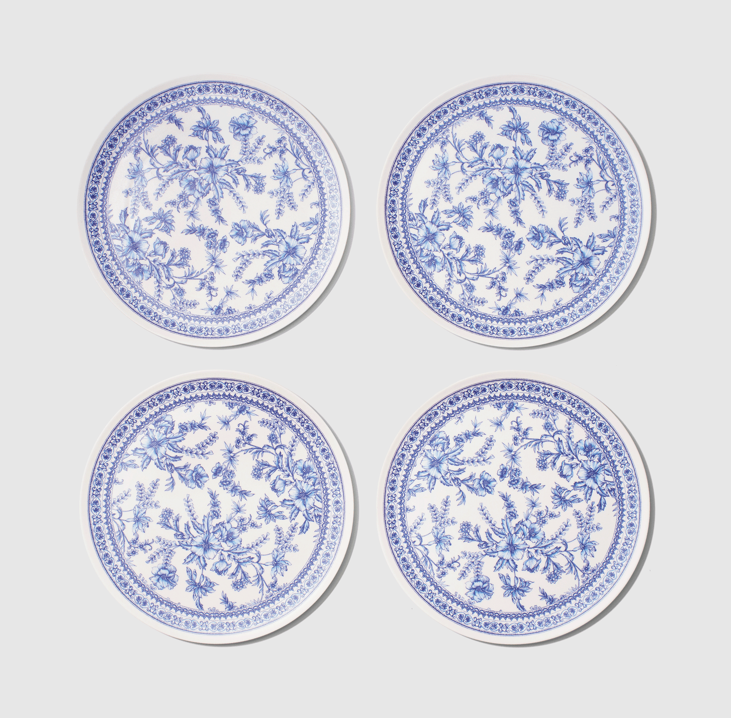 Bamboo Blue Toile Large Plates (Pack of 4)