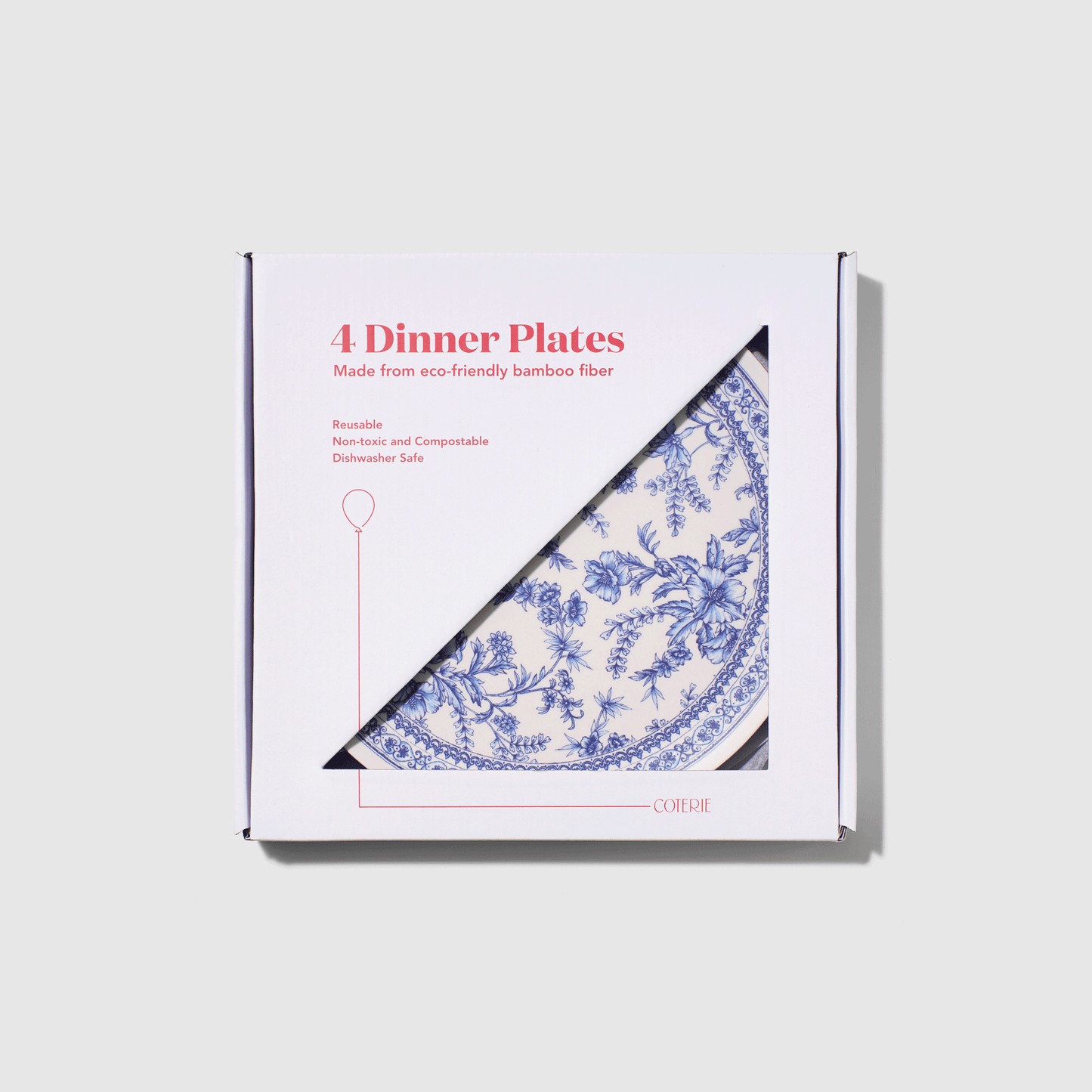 Bamboo Blue Toile Large Plates (Pack of 4)