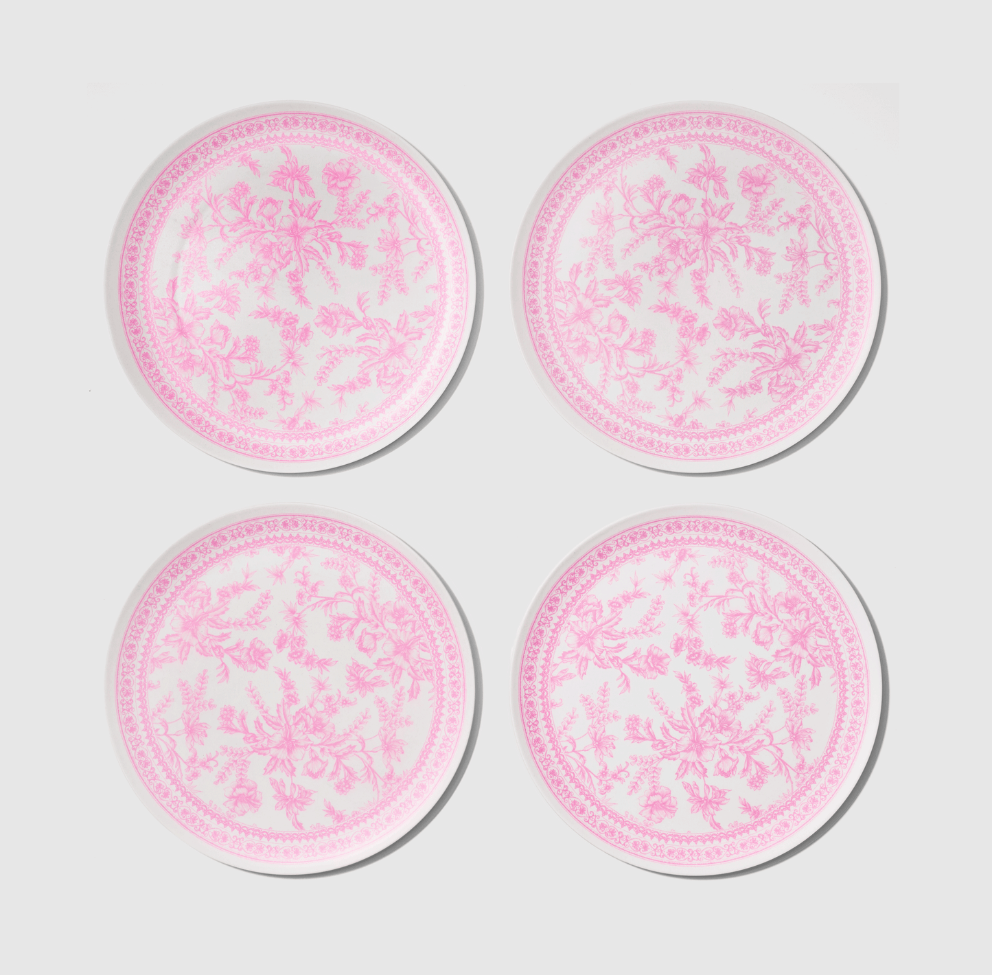 Bamboo Pink Toile Large Plates (Pack of 4)
