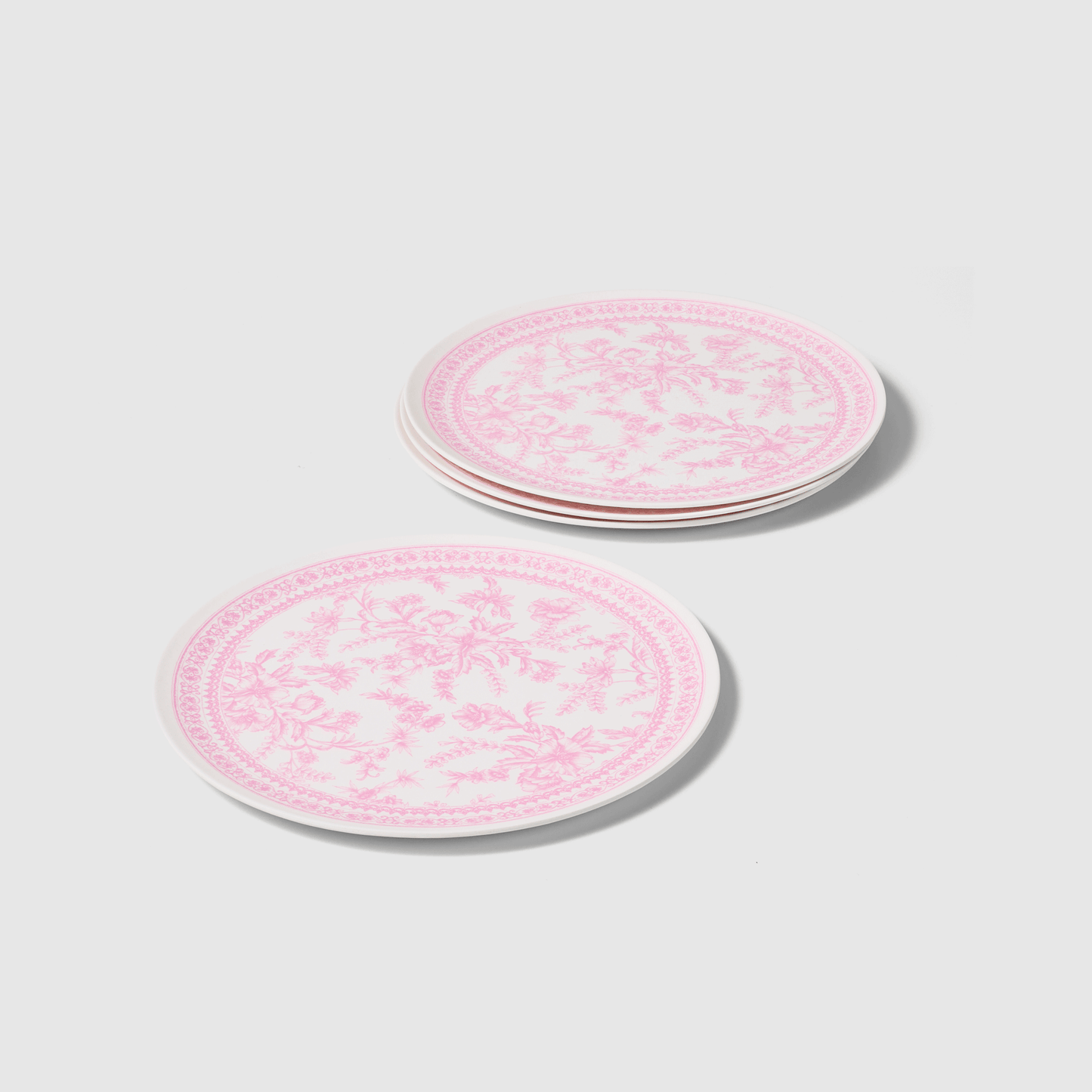 Bamboo Pink Toile Large Plates (Pack of 4)