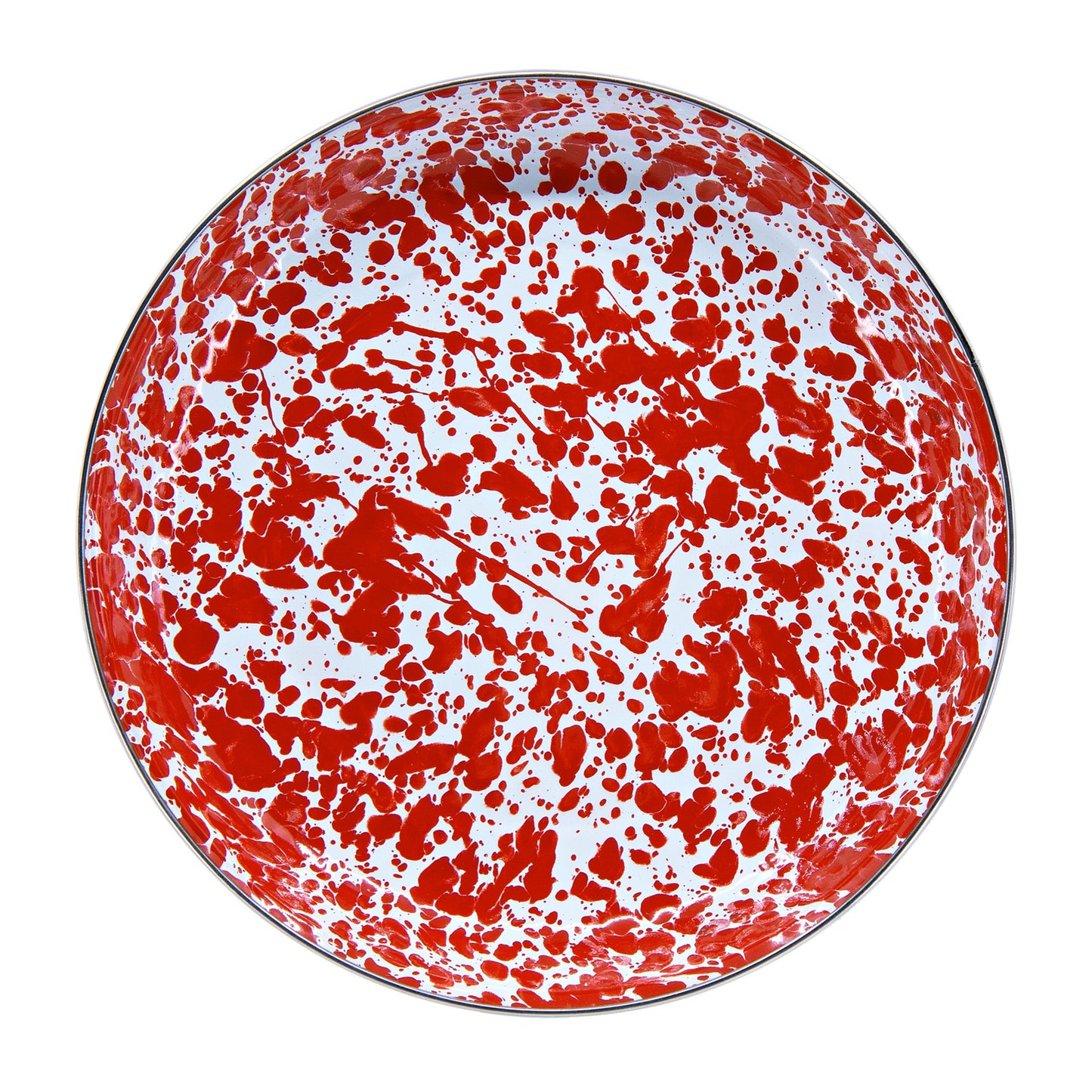 Red Swirl Pasta Plates - Set of 4