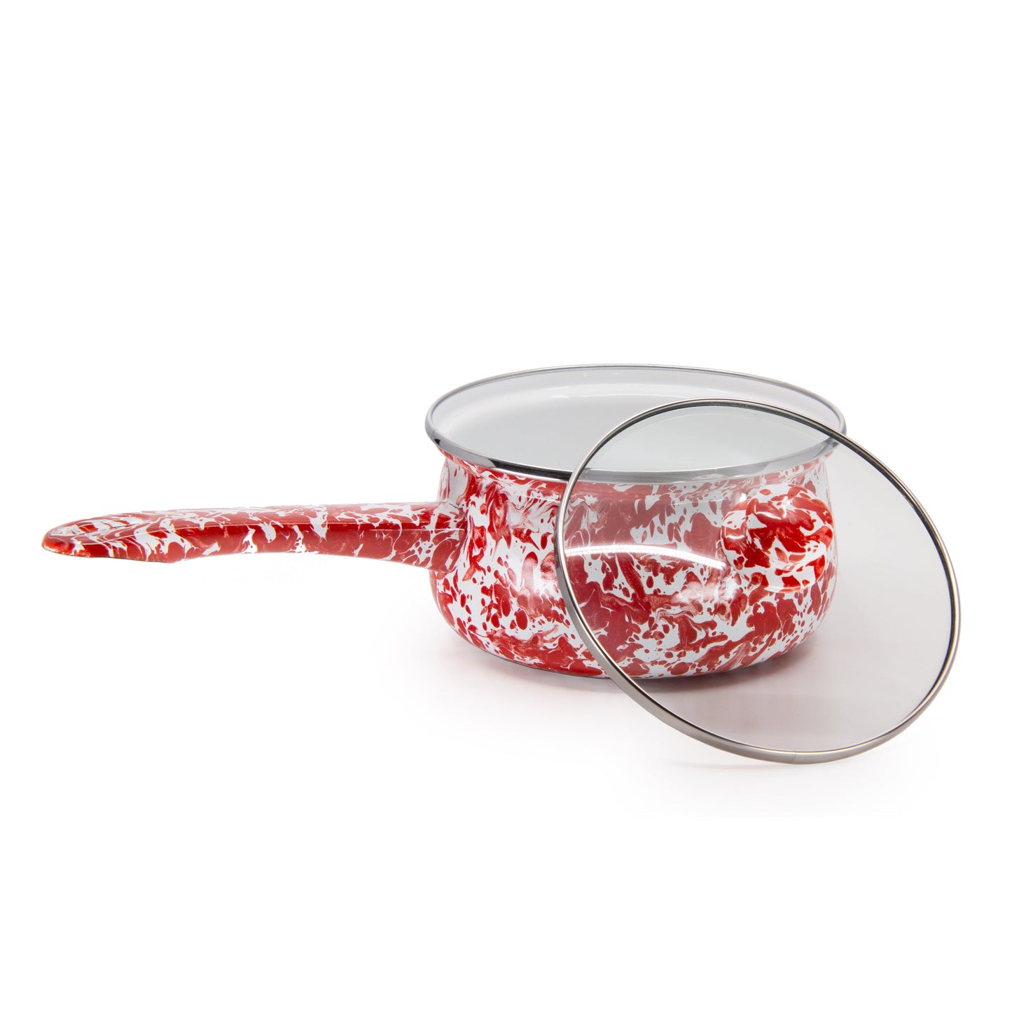 Red Swirl Sauce Pan
