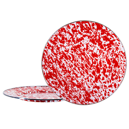 Red Swirl Chargers - Set of 2