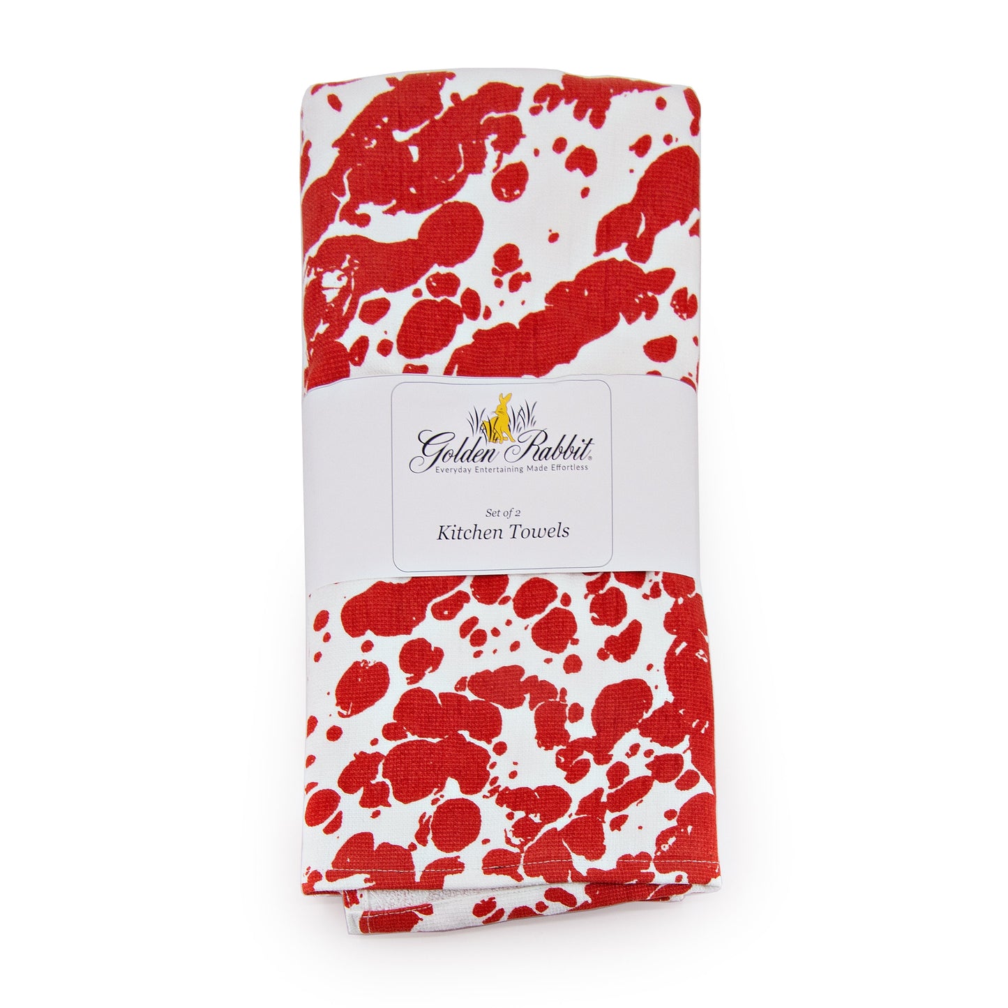 Red Swirl Kitchen Towel Set - of 2