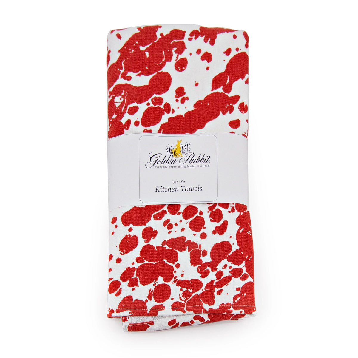 Red Swirl Kitchen Towel - Set of 2