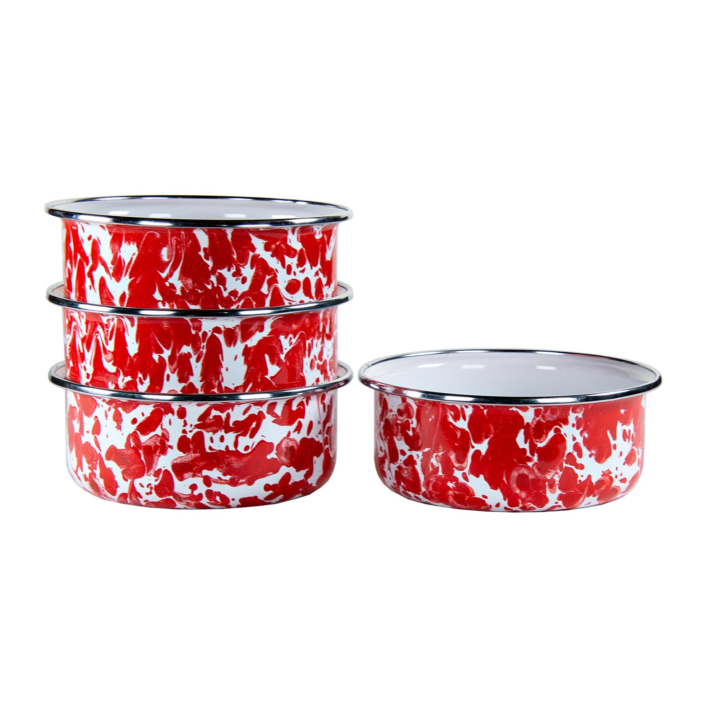 Red Swirl 14oz Soup Bowls - Set of 4
