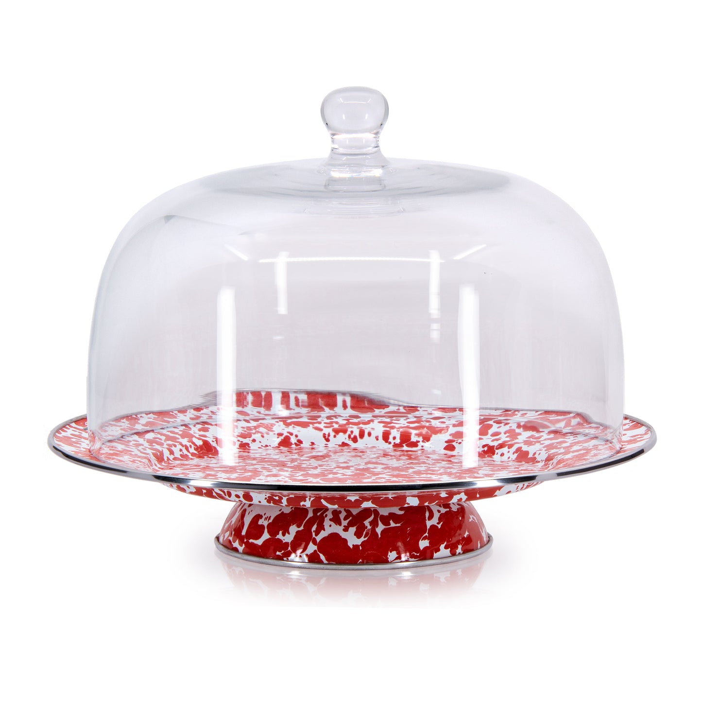 Swirl Cake Plate, Red