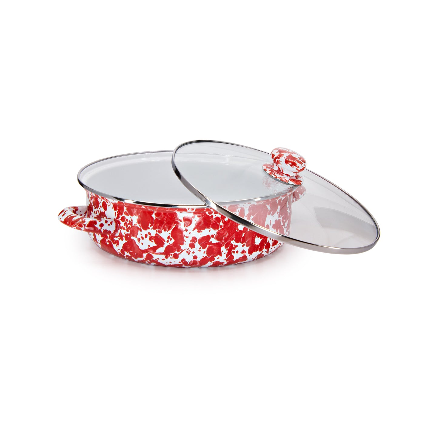 Red Swirl Small Saute Pan
