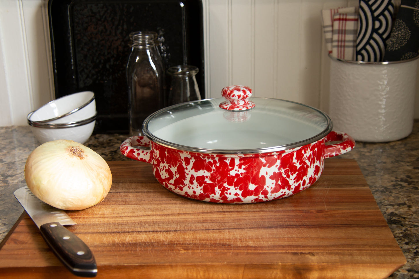 Red Swirl Small Saute Pan