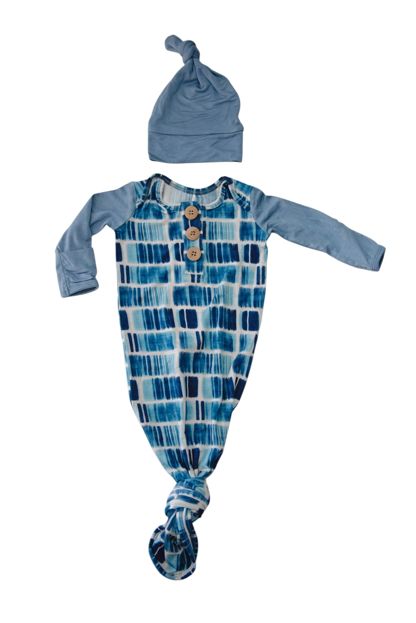 Indigo Dash | Knot Gown & Hat Set