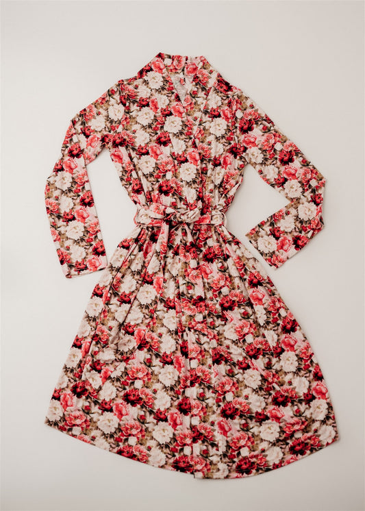 Crimson Bloom Mommy Robe