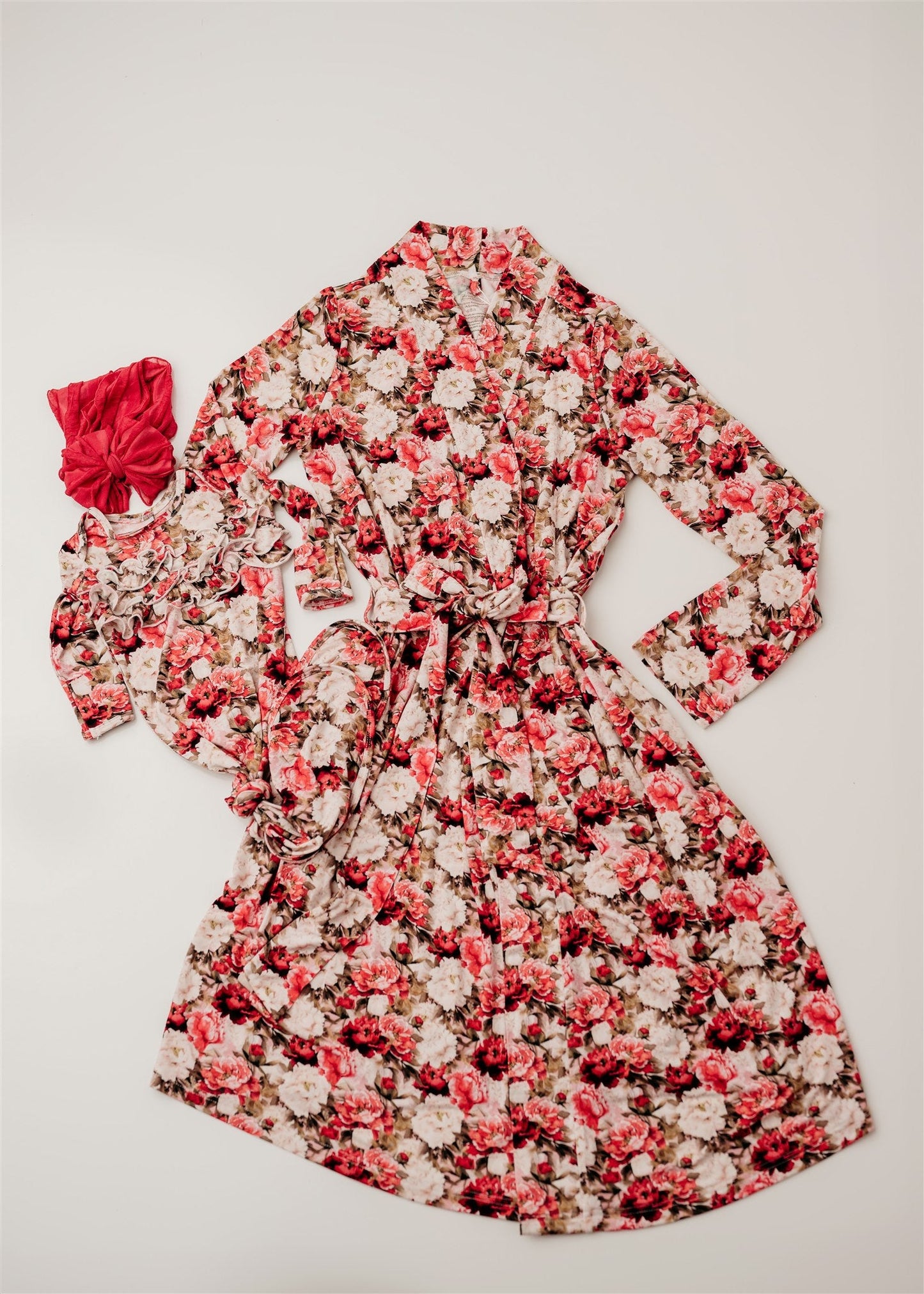 Crimson Bloom Mommy Robe