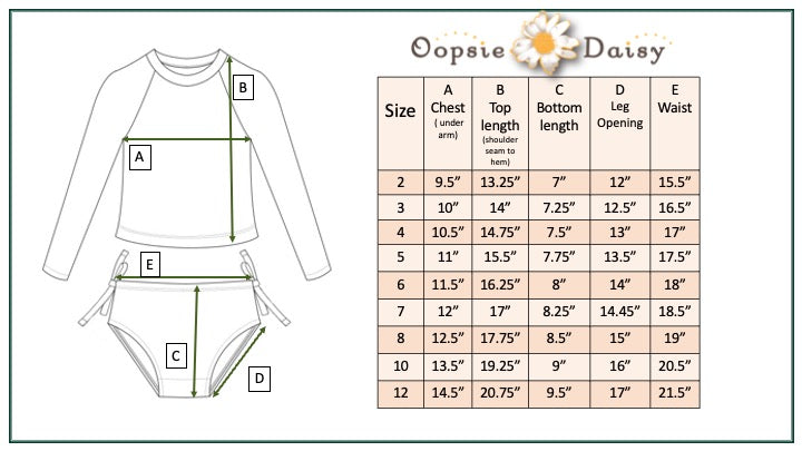 Emily Daisy Check Long Sleeve Rash guard Swimsuit