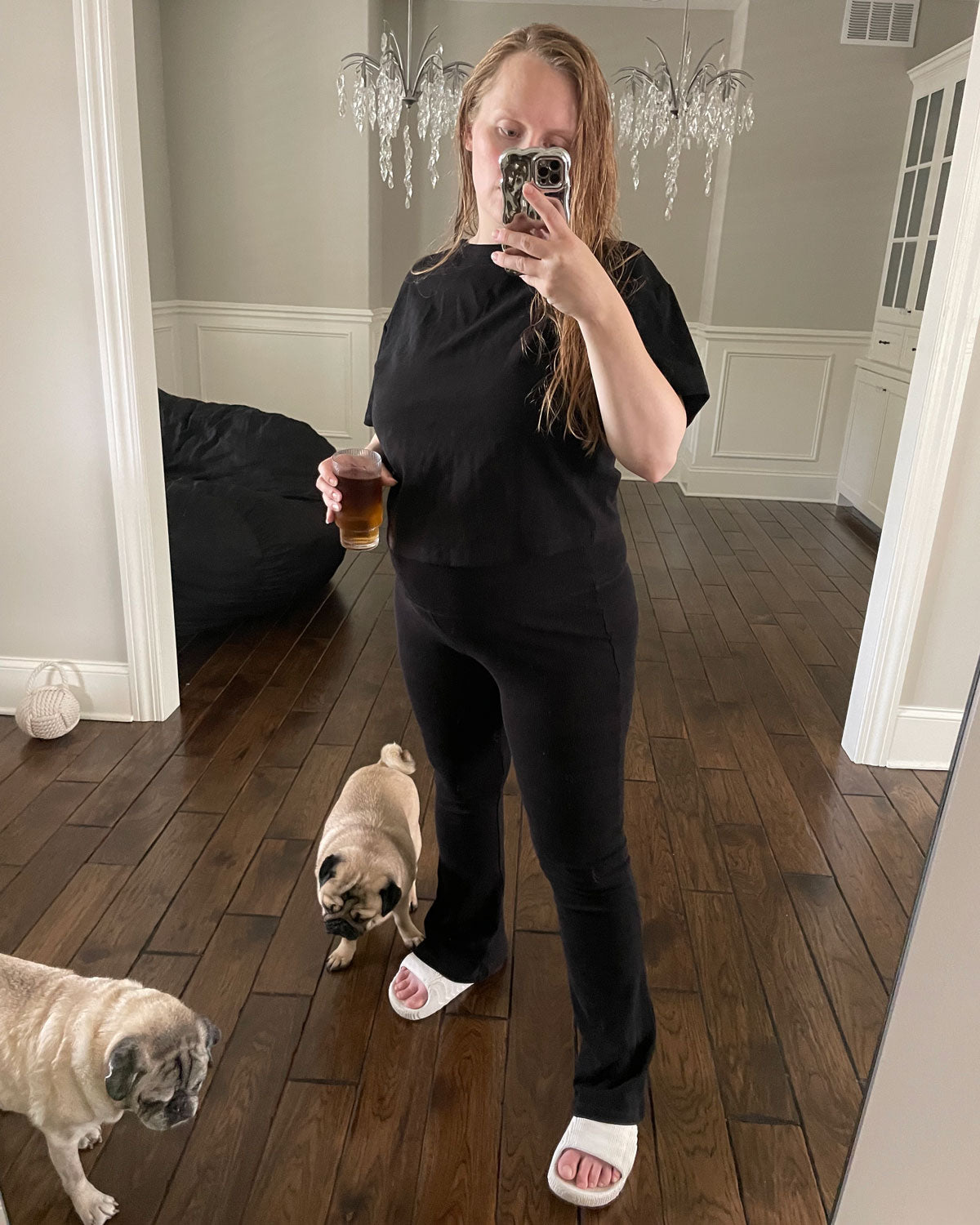 Stretch Rib Knit Maternity to Postpartum Flare Legging
