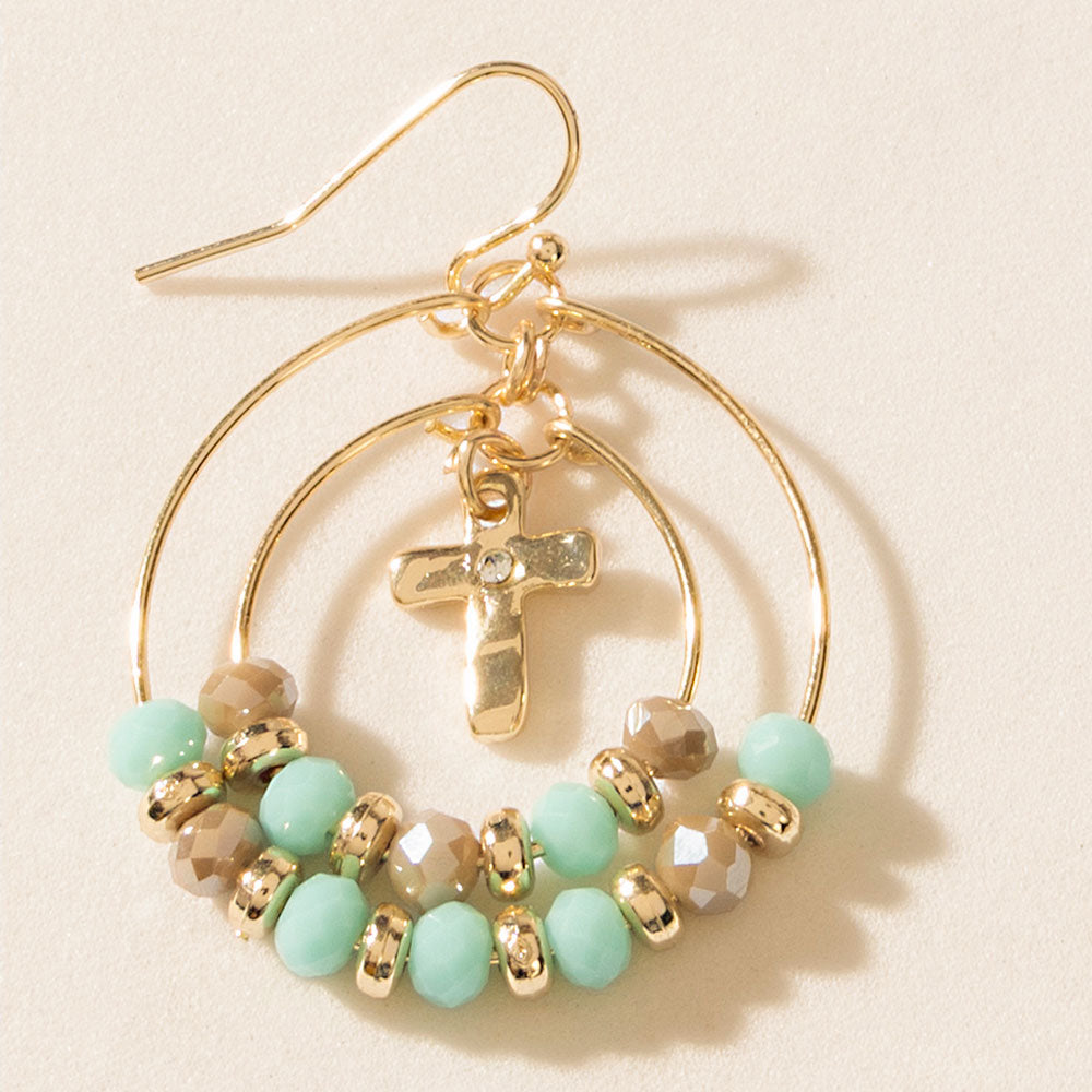 Myra Serenity Earrings in Aqua Gold