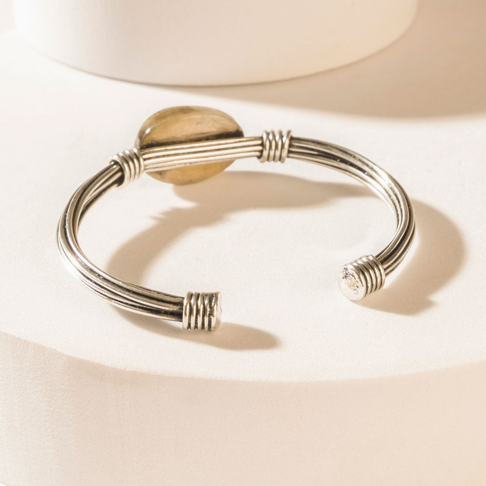 Myra Wanderer's Orb Cuff in Brushed Silver