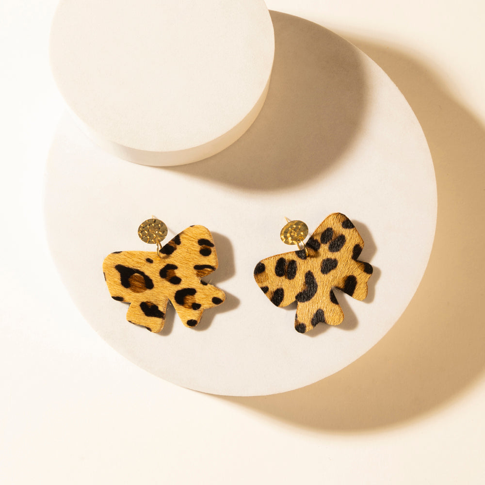 Myra Desert Prowl Hairon Earrings in Savannah Tan