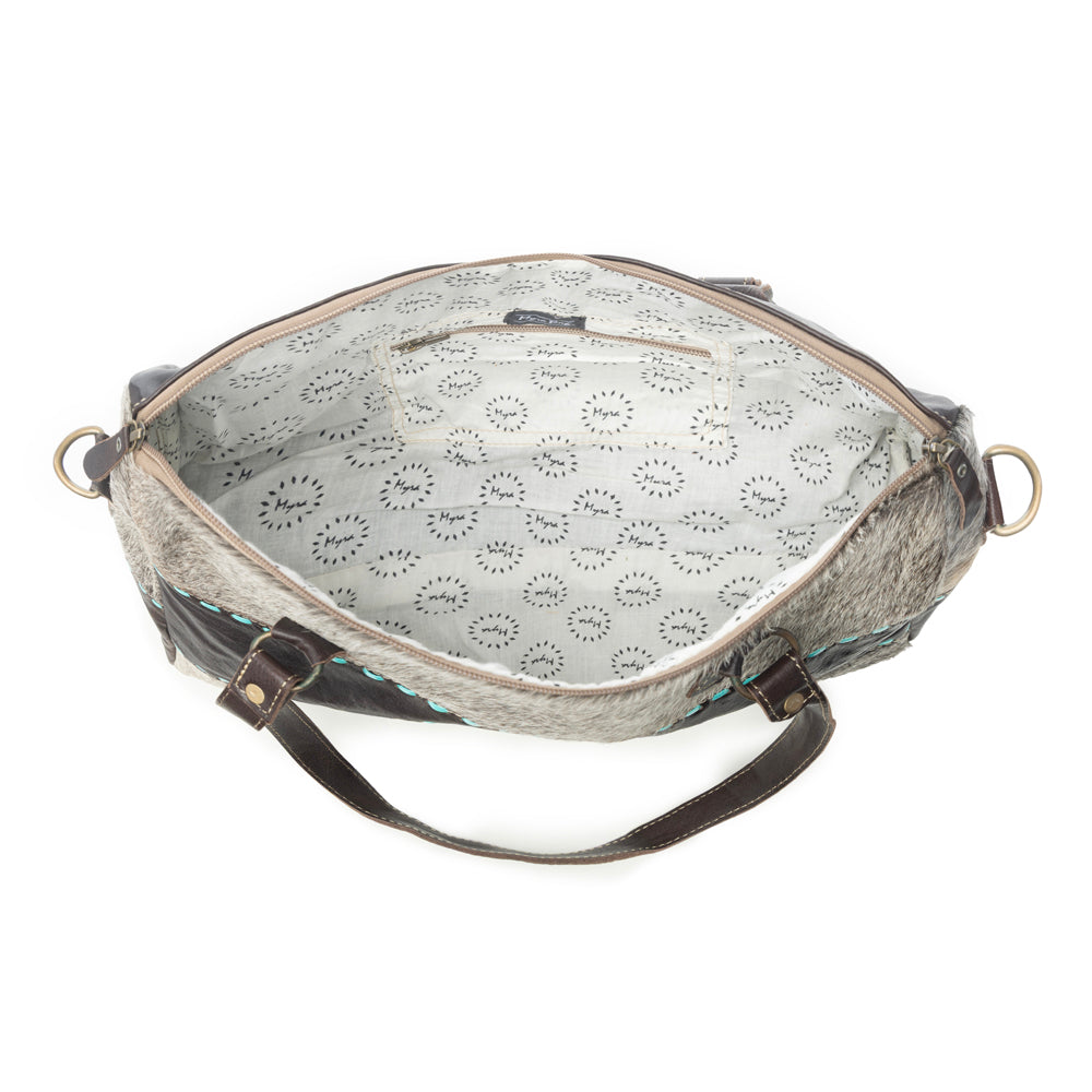 Turquoise edges Hand-Tooled Bag