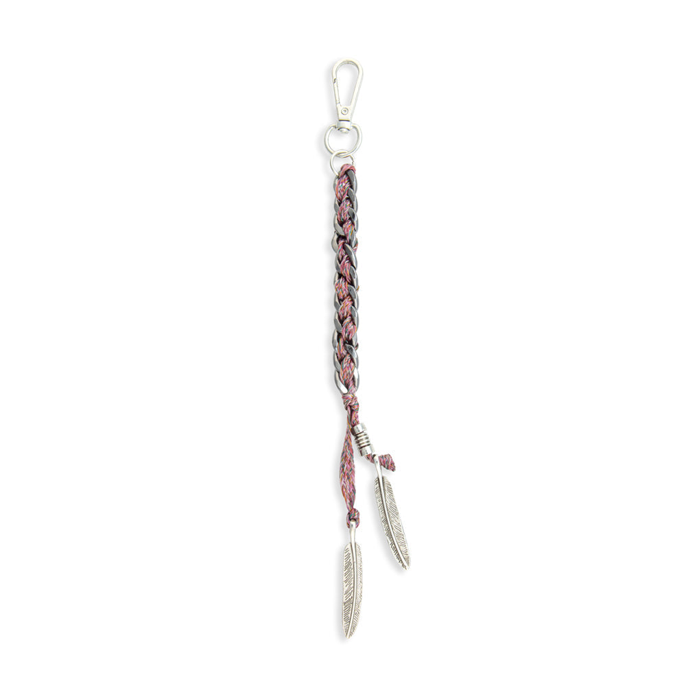 Myra Trail Feather Braided Chain Key Fob with feather detail and braided chain for everyday use
