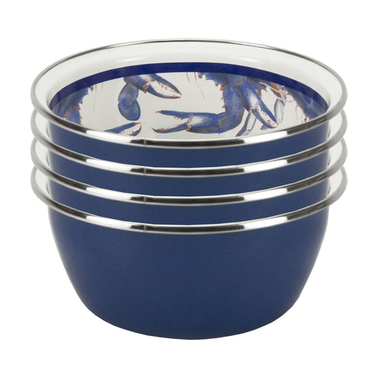 Blue Crab Salad Bowls - Set of 4