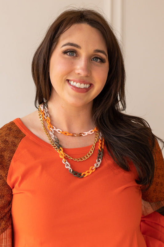 ORAnge you glad three strand necklace