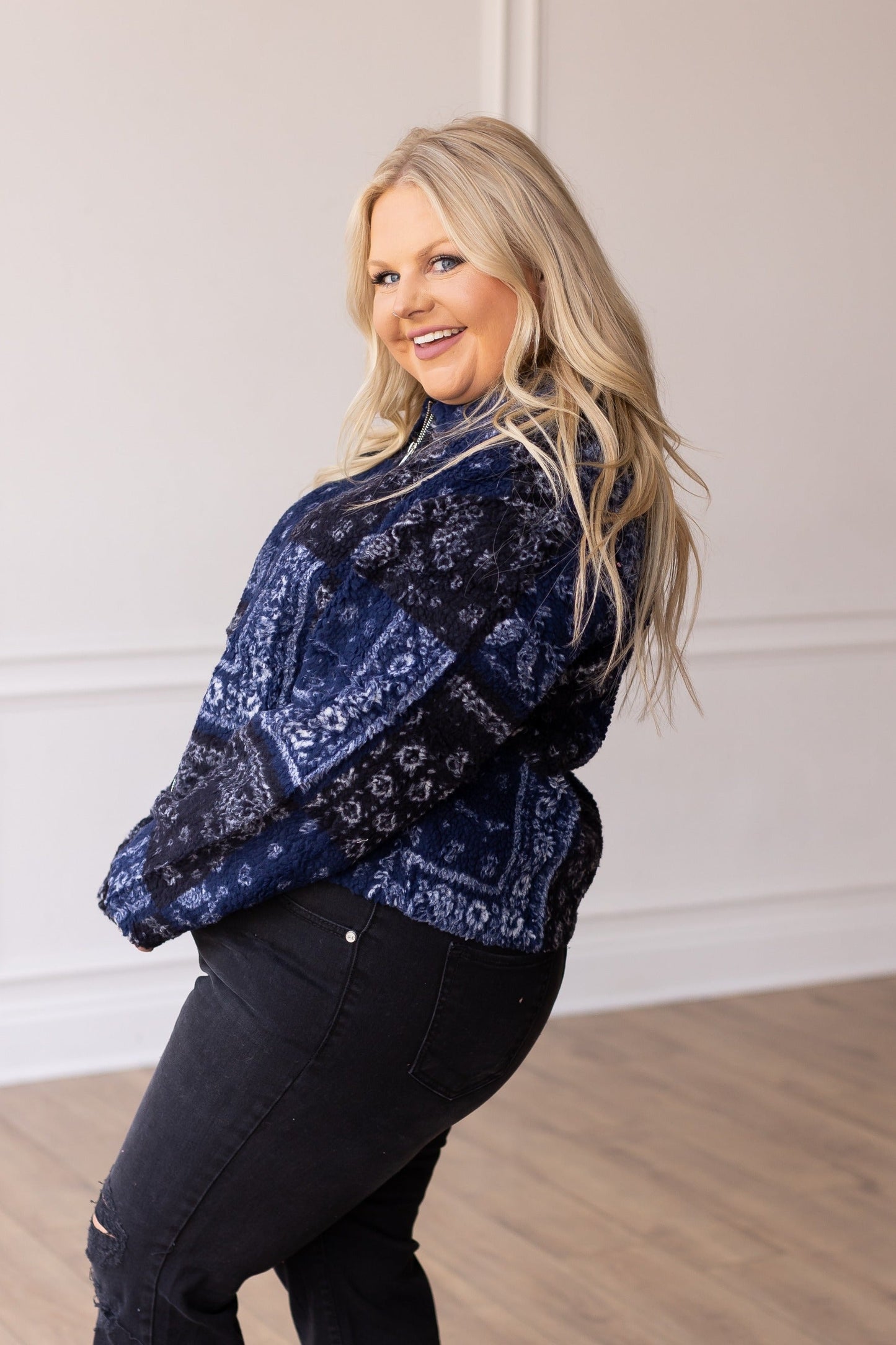 Bandana Print Western Sherpa