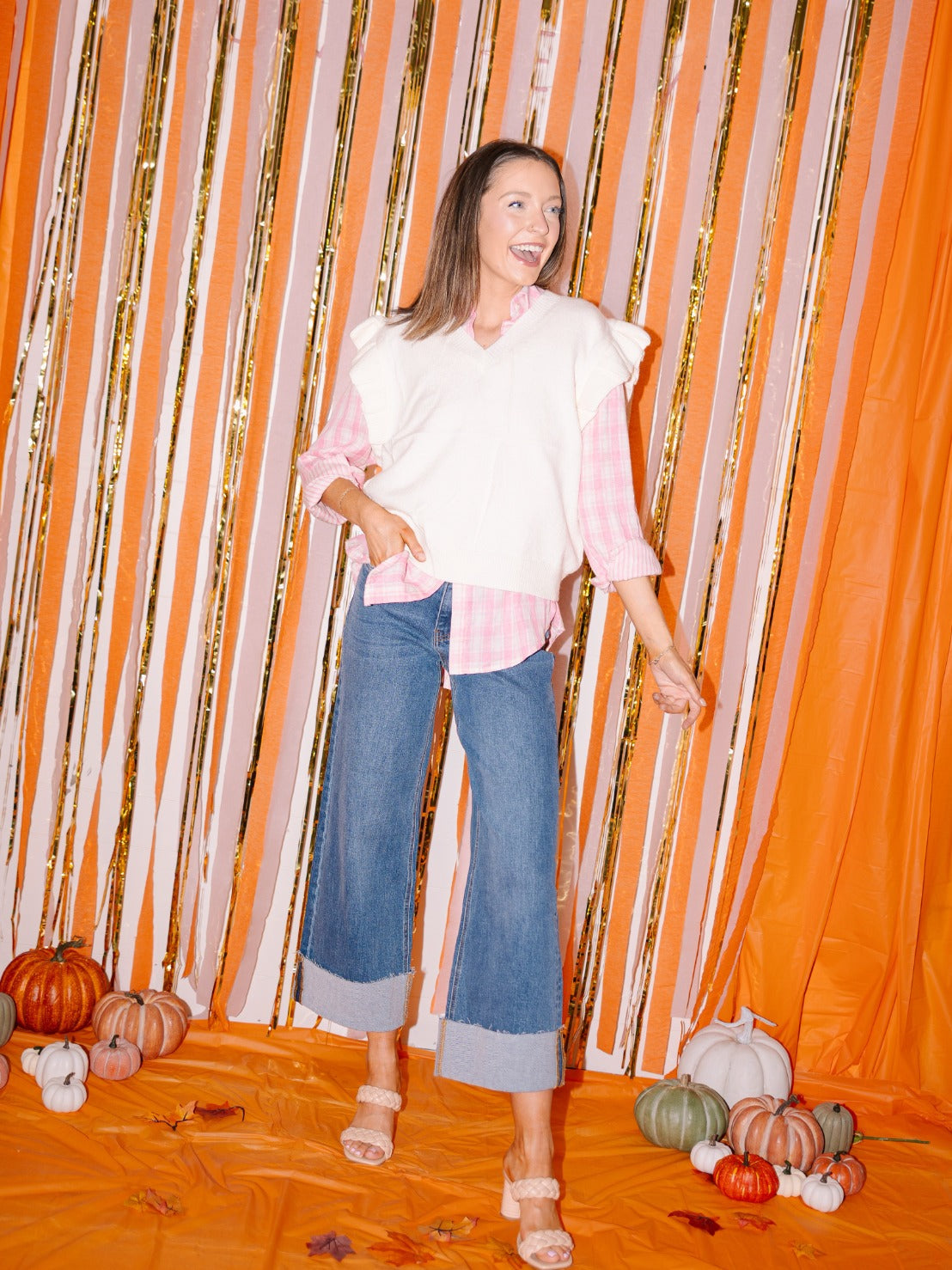 Ruffle Sleeve Sweater Vest