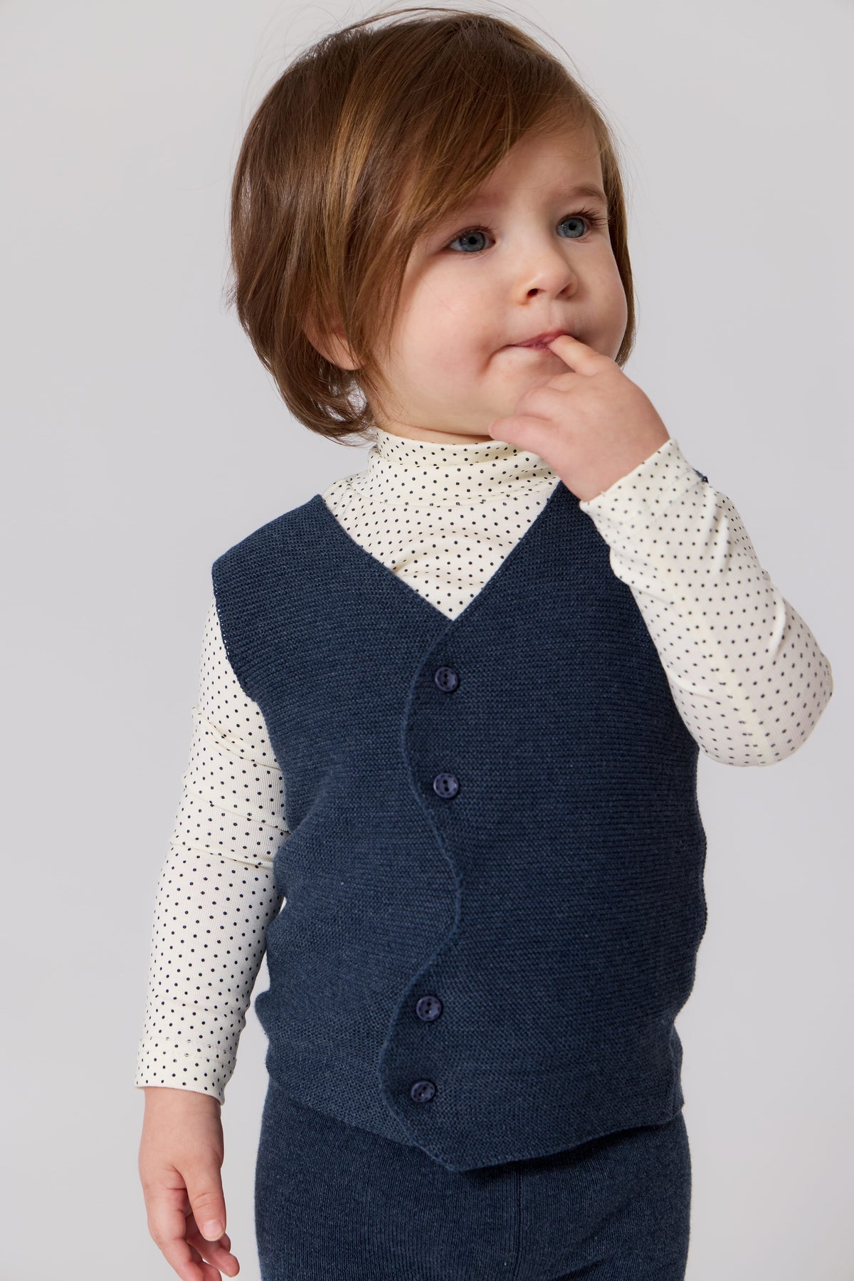 Nola Knit Vest Set - Blue