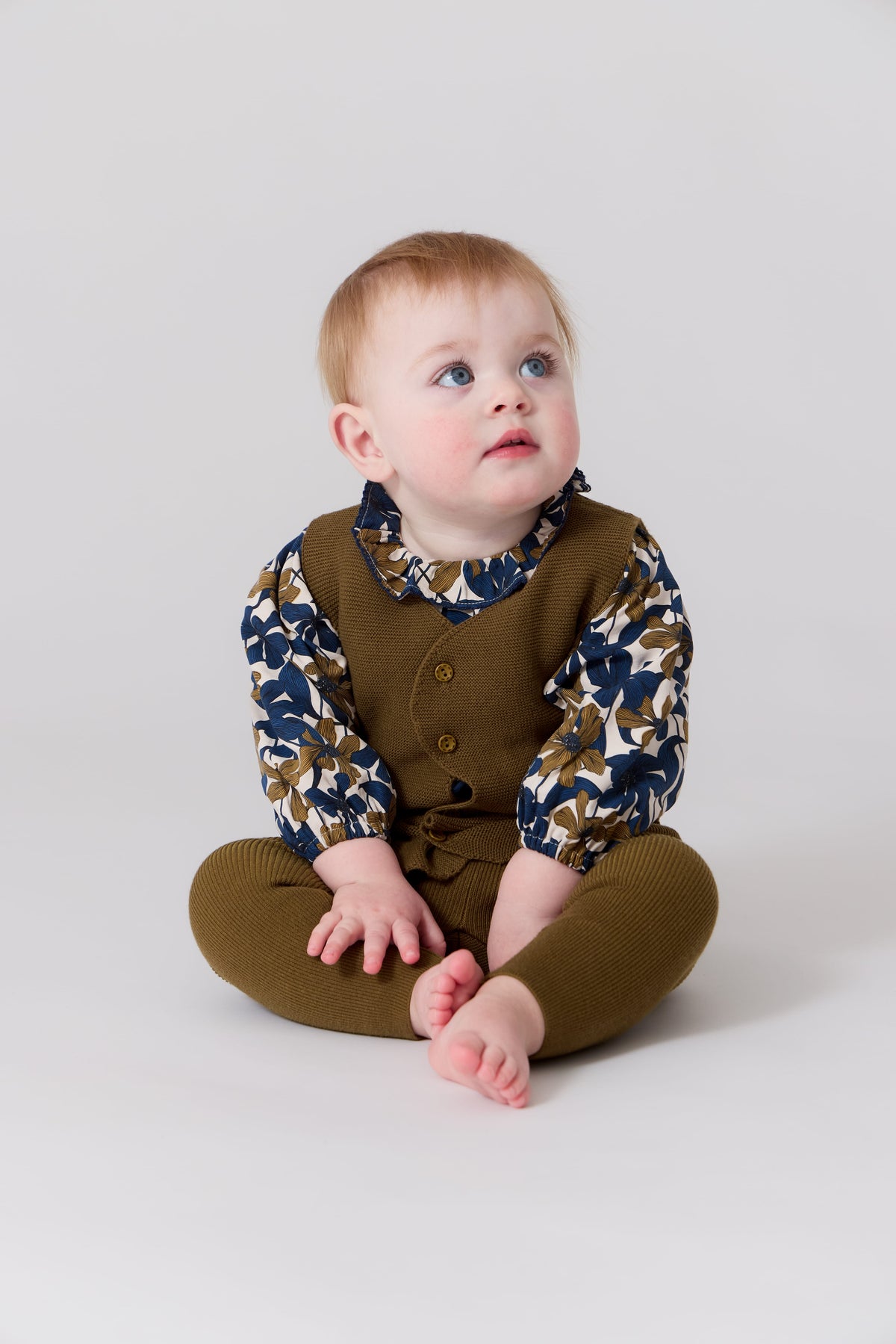Nola Knit Vest Set - Mustard