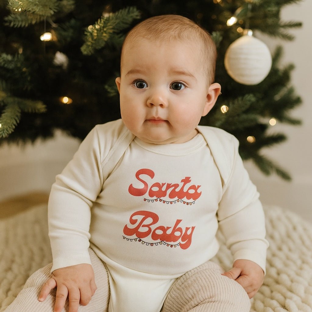 long sleeve graphic bodysuit | Santa Baby
