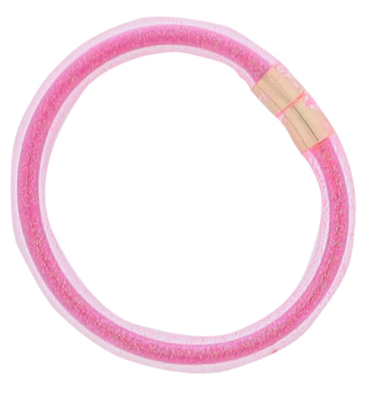 Kids Hot Pink Glitter Large Tube Bracelet
