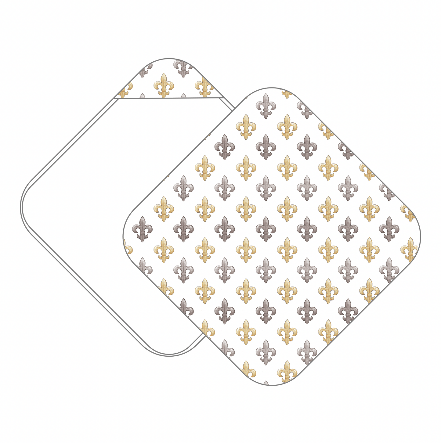 Black and Gold Fleur de Lis Muslin Hooded Baby Towel (Pre-Order Arriving Spring 2026)