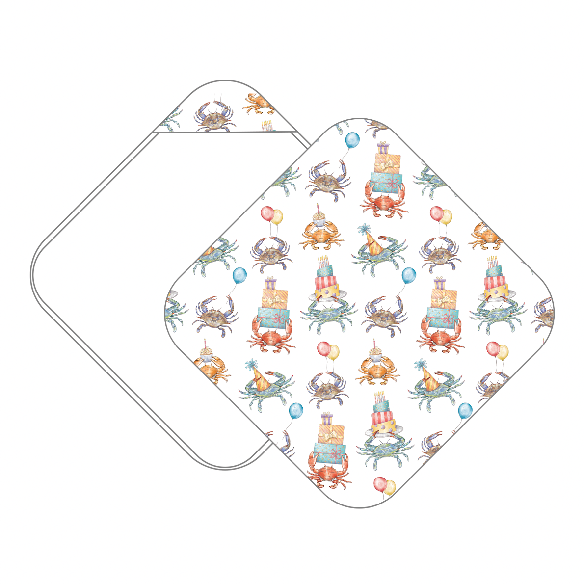 Crabby Birthday Muslin Hooded Baby Towel (Pre-Order Arriving Spring 2026)