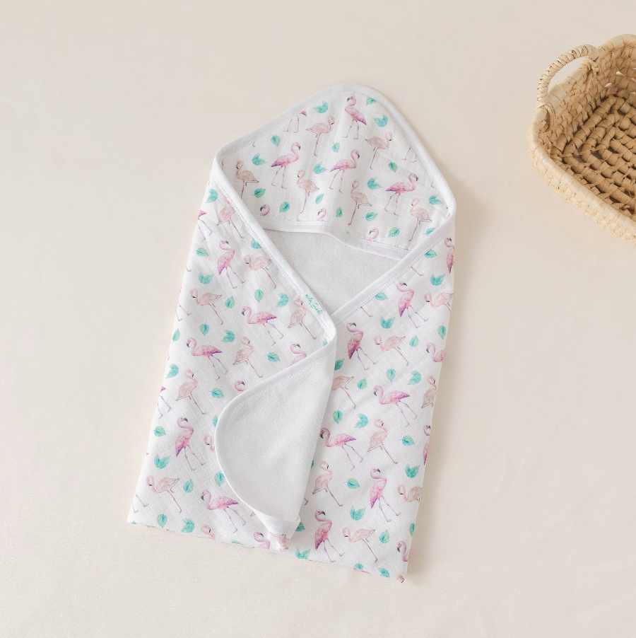 Pink Paradise Muslin Hooded Baby Towel (Pre-Order Arriving Spring 2026)
