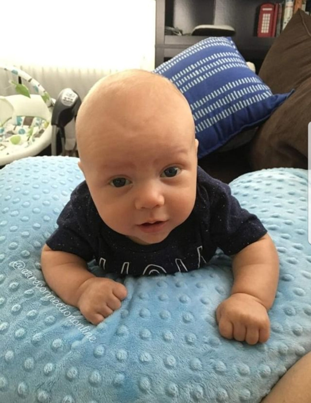 Baby Blue Dot Nursing Pillow Cover | Luna Lullaby